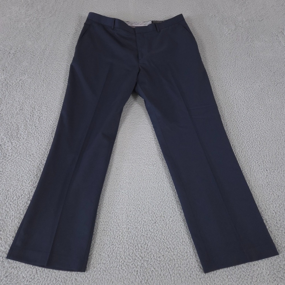 Banana Republic Pants Mens 36x30 Blue Tailored Fit Traveler Wool Trousers Slacks